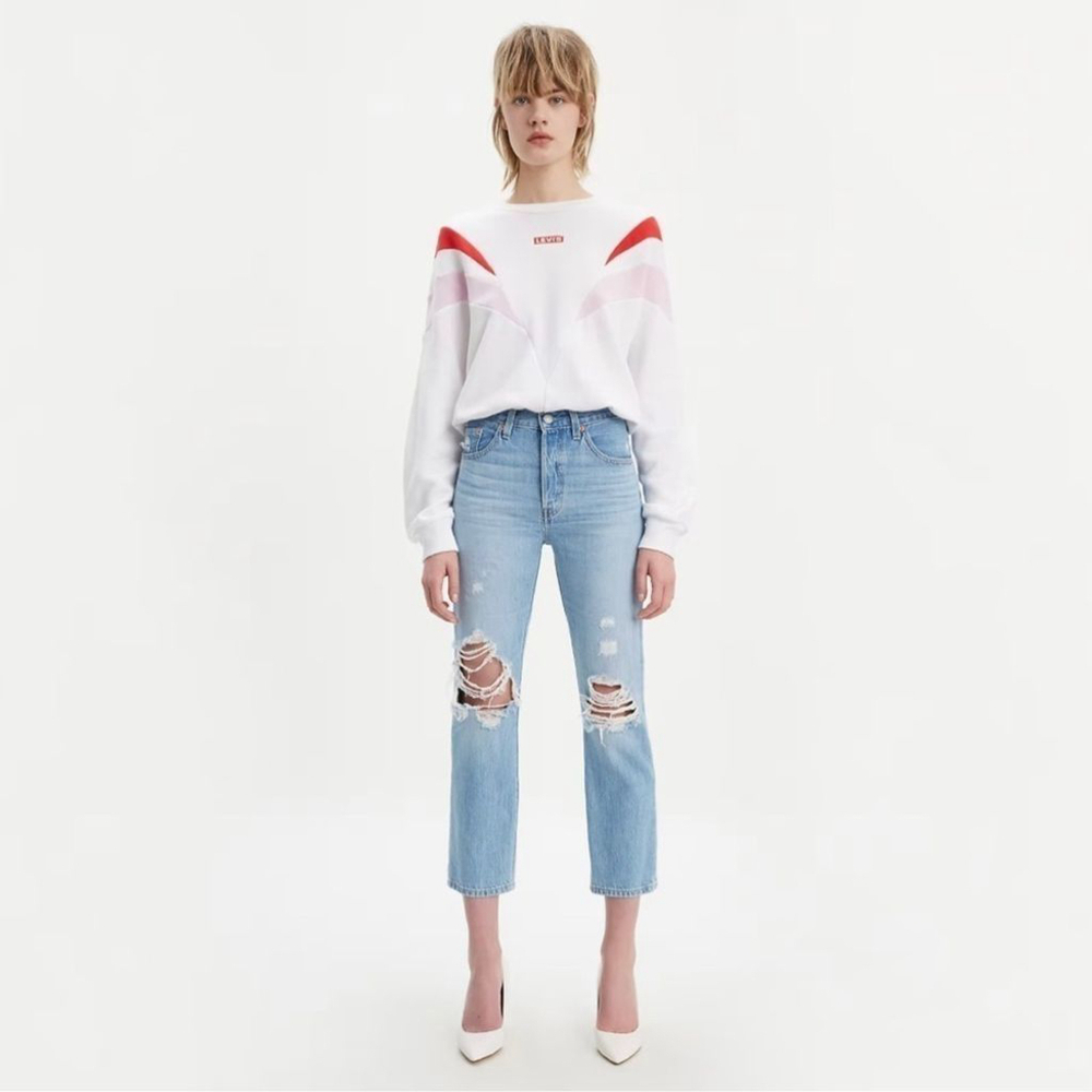 Levi's Premium - 501 Original cropped ripped jeans